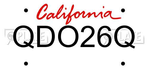 QDO26Q California License Plate