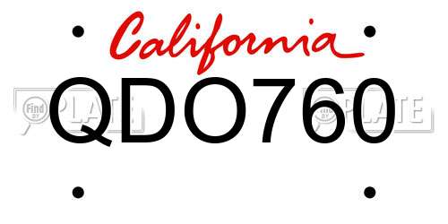 QDO760 California License Plate