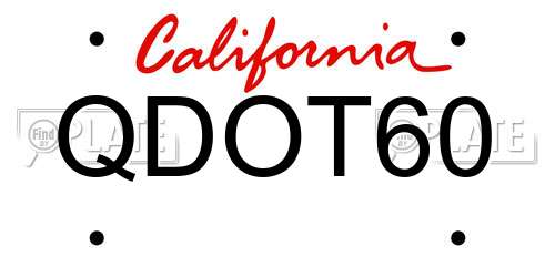 QDOT60 California License Plate