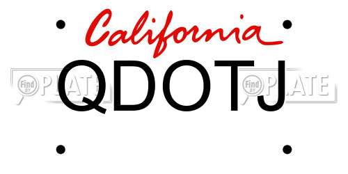 QDOTJ California License Plate