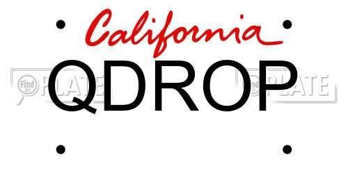 QDROP California License Plate