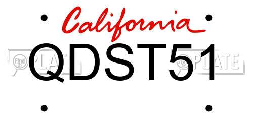 QDST51 California License Plate
