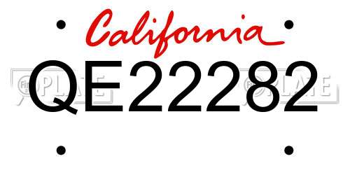 QE22282 California License Plate