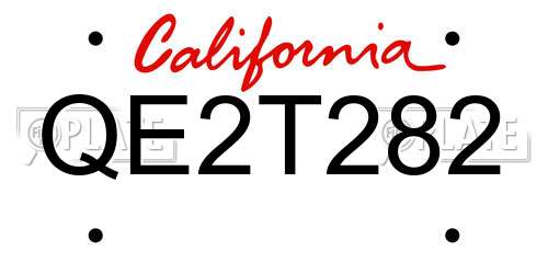 QE2T282 California License Plate