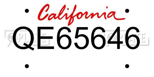QE65646 California License Plate