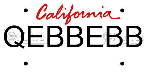 QEBBEBB California License Plate