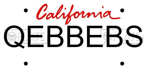 QEBBEBS California License Plate