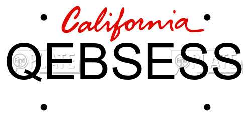 QEBSESS California License Plate