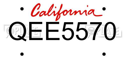 QEE5570 California License Plate