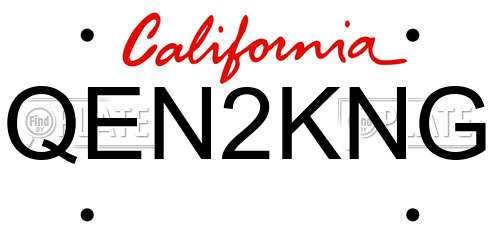 QEN2KNG California License Plate