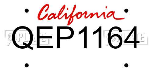 QEP1164 California License Plate