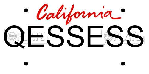 QESSESS California License Plate
