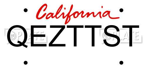 QEZTTST California License Plate