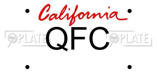 QFC California License Plate