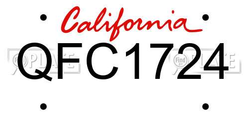 QFC1724 California License Plate