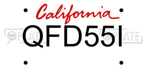 QFD55I California License Plate