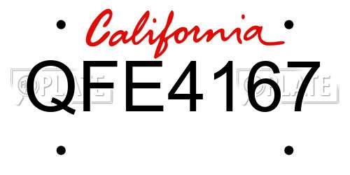 QFE4167 California License Plate