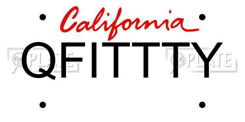 QFITTTY California License Plate