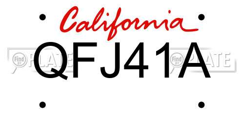 QFJ41A California License Plate