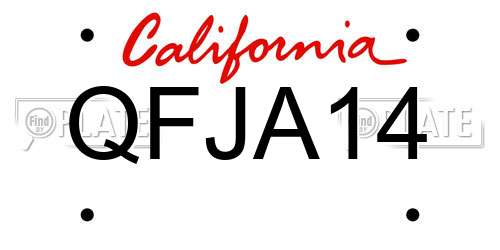QFJA14 California License Plate