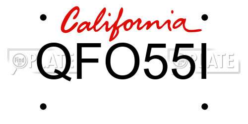 QFO55I California License Plate