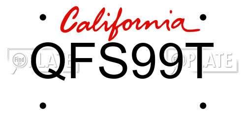 QFS99T California License Plate