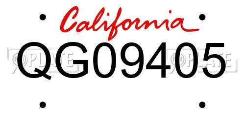 QG09405 California License Plate