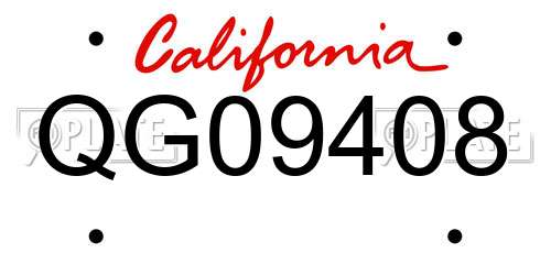 QG09408 California License Plate