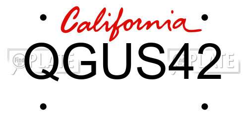 QGUS42 California License Plate