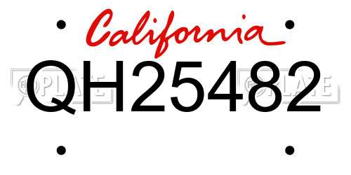 QH25482 California License Plate