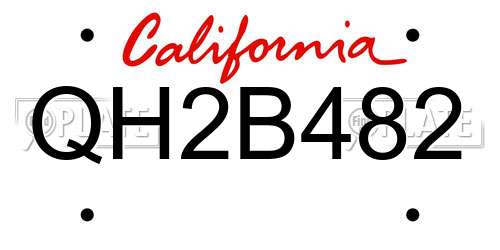 QH2B482 California License Plate