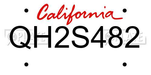 QH2S482 California License Plate