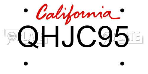 QHJC95 California License Plate
