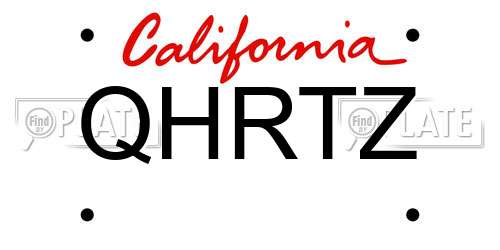 QHRTZ California License Plate