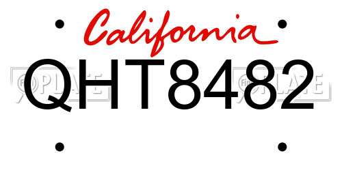QHT8482 California License Plate