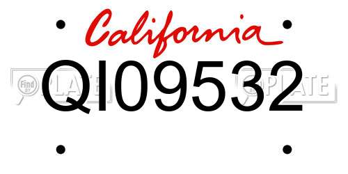 QI09532 California License Plate