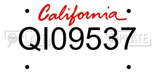 QI09537 California License Plate