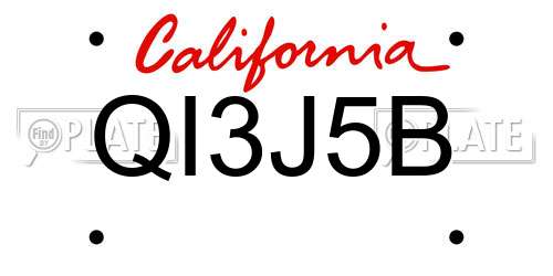 QI3J5B California License Plate