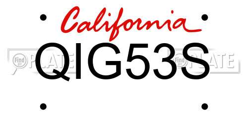 QIG53S California License Plate