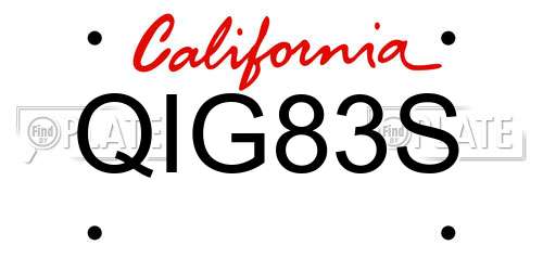 QIG83S California License Plate