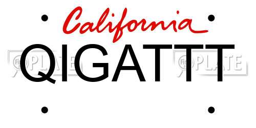 QIGATTT California License Plate
