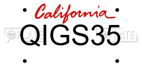 QIGS35 California License Plate