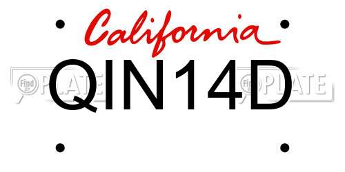 QIN14D California License Plate
