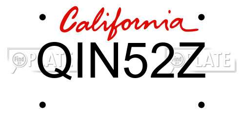 QIN52Z California License Plate
