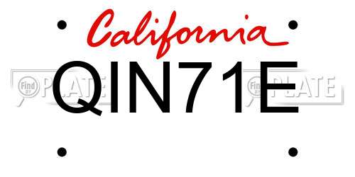 QIN71E California License Plate