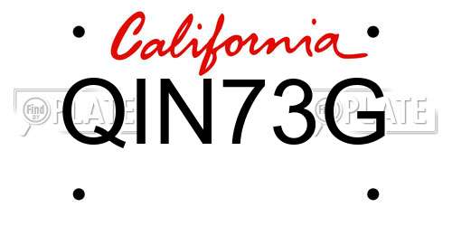 QIN73G California License Plate