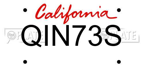 QIN73S California License Plate