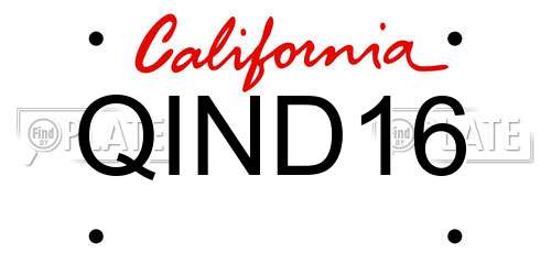 QIND16 California License Plate