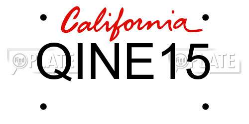 QINE15 California License Plate