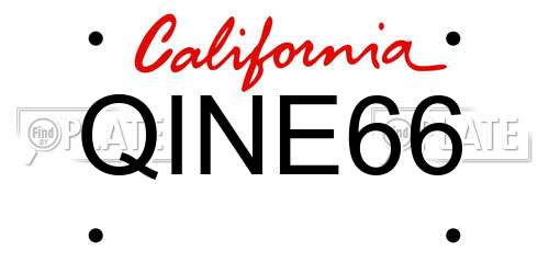 QINE66 California License Plate